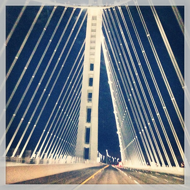 wardeaux: Had to go over it again!!! #baybridge #sf #sfbaybridge #bridgeisopen #itsopen #nocal #california #bayarea #sanfrancisco #secondtime #bridgeporn