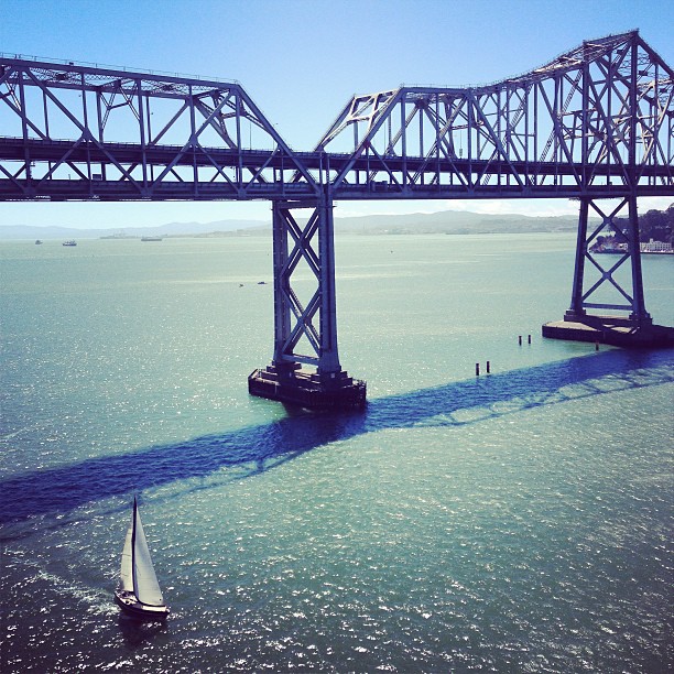 outlaw__: I have a new admiration for the old bridge from this new perspective... #baybridge